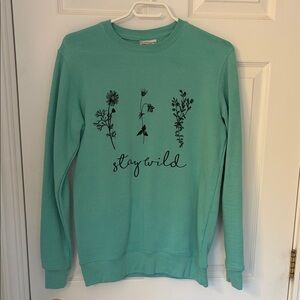 Floral Graphic Mint Sweater